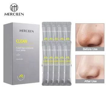 MERCILEN 15 шт. очищающая грязевая маска с эссенцией, маска для лица второго импульса, глубоко очищающая от угрей и прыщей