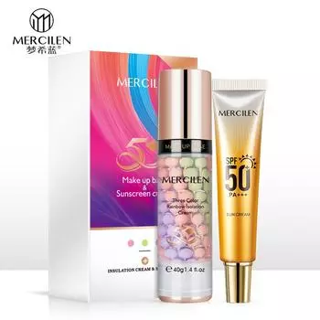 MERCILEN 2 В 1 Изолированная радуга + солнцезащитный крем SPF 50+ Консилер Увлажняющий праймер Осветляющий и контурирующий
