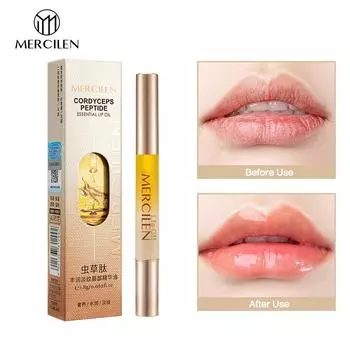 MERCILEN Light Line Lip Essence Oil Укрепляющая эссенция против морщин Успокаивающая увлажняющая эссенция для губ