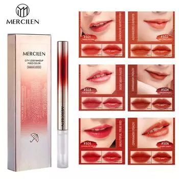 MERCILEN Lock Makeup, однотонная дождевая помада, не выцветает, антипригарная губная помада, долговечная фиксирующая жидкость для губ для женщин и девочек, подарок