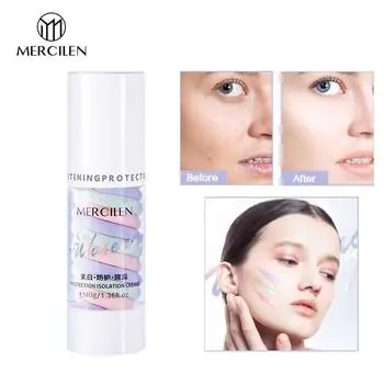MERCILEN Отбеливающий защитный изолирующий крем 40 г Осветляет тон кожи Основа под макияж Трехцветный изолирующий крем для лица