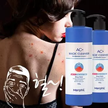 Merfil Body Acne Improvement AC+Magic Body Wash Deep Moist Floral Sweet Fragrance, 500g, 2 units