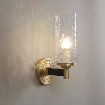 Merican All Copper Настенный светильник Гостиная Спальня Ночной светильник Современное освещение Роскошный фон стены Креативные стеклянные настенные светильники золотой