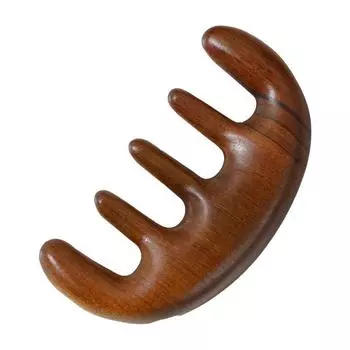Meridian Scrapping Sandalwood Massage Comb Wooden Stimulation Reflexology Wide Teeth Hair Comb Relaxation Therapy Anti-static
