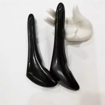 Меридианная палка из черного рога буйвола: Акупунктурная ручка, скребок для лица, массажная палочка для глаз для удаления темных кругов. Horn tendon stick