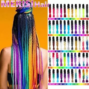MERISIHAIR 24 дюйма Ombre Jumbo косички длинные синтетические волосы для наращивания волос африканское высокотемпературное волокно