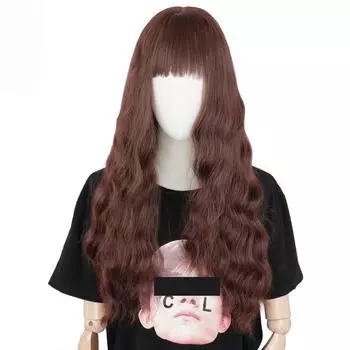 MERISIHAIR 24-дюймовый длинный коричневый парик с волнистым париком Liu Haihai, парик из синтетического волокна, женский длинный парик, натуральный парик, парик для косплея/повседневный/вечеринка