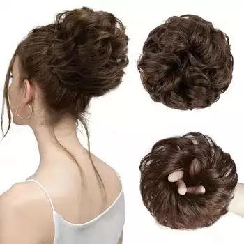 MERISIHAIR большой беспорядочный пучок волос, волнистые вьющиеся резинки для волос, синтетические хвостики для наращивания волос, прически, шиньоны для женской одежды 12cm