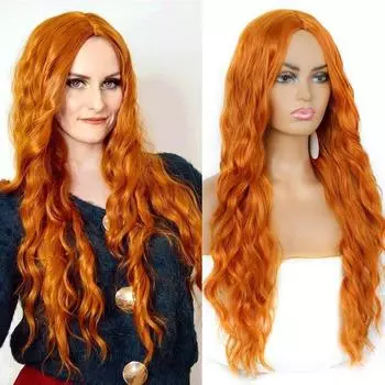 MERISIHAIR Длинные Волнистые Парики Для Женщин Синтетические Волосы Высокотемпературное Волокно Средний Размер Блондинка Лолита Косплей 613