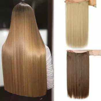 MERISIHAIR натуральный синтетический термостойкий волокно шиньон леска длинные прямые волосы невидимый цельный наращивание волос