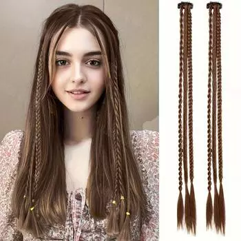 MERISIHAIR Синтетическая коса для наращивания волос, 2 шт., длинный хвост, шиньоны, заколки для волос, волосы для женщин и девочек, повседневный косплей 55cm