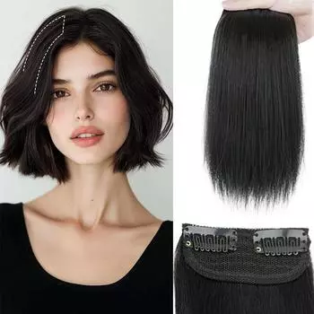 MERISIHAIR Синтетическая заколка для волос 2 заколки для наращивания волос короткие прямые накладные волосы невидимая заколка для женщин редеющие волосы 30cm