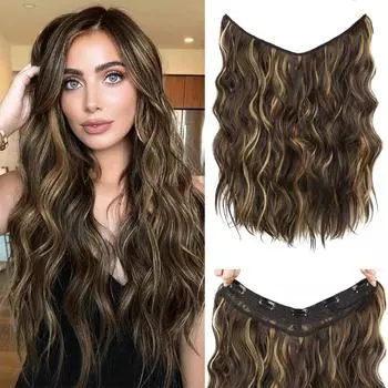 MERISIHAIR синтетические длинные большие волны вьющиеся 5 клипс в наращивание волос натуральные густые волосы для женщин легко носить шиньоны 50cm