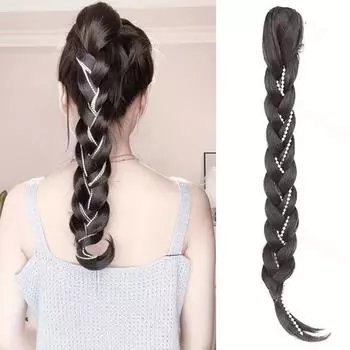 MERISIHAIR синтетические длинные плетеные волосы для наращивания хвоста коготь хвост высокотемпературная искусственная коса для женщин косплей 50cm