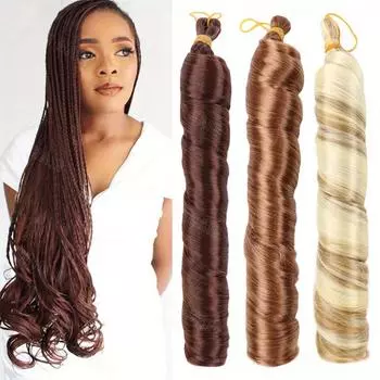 MERISIHAIR Синтетические длинные свободные плетение спиральных крючком наращивание волос французские вьющиеся волосы для женщин повседневная вечеринка 55cm