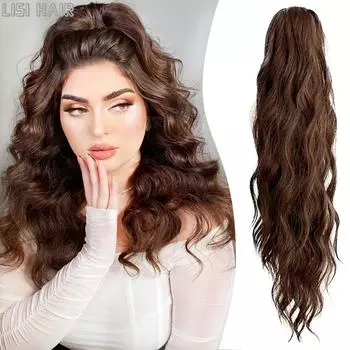 MERISIHAIR синтетические длинные волнистые хвостики для наращивания волос зажим для волос розовый хвост наращивание волос для женщин шиньон с конским хвостом 60cm