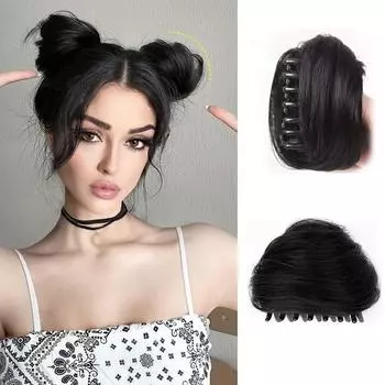 MERISIHAIR синтетические кошачьи ушки, пучок для волос, заколки для наращивания волос, натуральный вид, булочка, шиньоны, аксессуары для волос 10cm