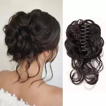 MERISIHAIR синтетические растрепанные волосы в пучке взлохмаченные заколки для парика резинки для волос наращивание вьющиеся волнистые хвостики шиньоны зажим для волос для женщин 30cm