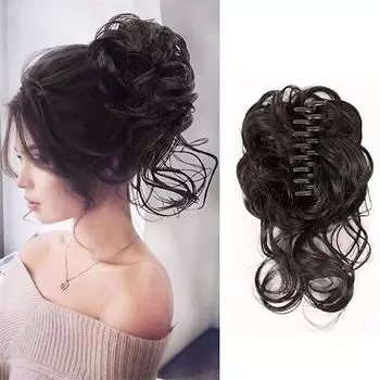 MERISIHAIR синтетические растрепанные волосы в пучке взлохмаченные заколки для парика резинки для волос наращивание вьющиеся волнистые хвостики шиньоны зажим для волос для женщин 30cm