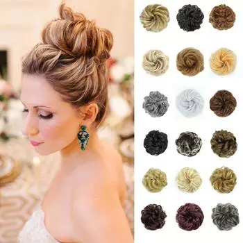 MERISIHAIR синтетические вьющиеся шиньон грязные резинки для волос резинка для волос пучок шиньон высокотемпературное волокно натуральные искусственные волосы 1