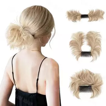 MERISIHAIR синтетический беспорядочный пучок для волос, боковой гребень, заколка для волос, взлохмаченная прическа, короткая прическа для женщин, одежда для косплея 30cm