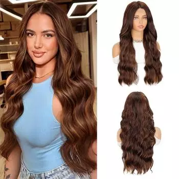 MERISIHAIR синтетический длинный черный волнистый парик для женщин 26 дюймов длинный кудрявый парик натуральный вид термостойкое волокно черный парик для повседневного использования на вечеринках 65CM