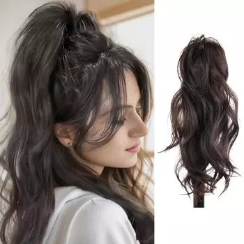 MERISIHAIR Синтетический хвост с когтями Длинный вьющийся волнистый хвост на заколке для наращивания волос Мягкий натуральный парик для женщин для повседневного использования 30cm