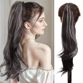 MERISIHAIR Синтетический коготь на клипсе, волнистый высокий хвост, наращивание, длинный, пушистый, мягкий, хвост, парик для женщин, аксессуары для волос 50cm