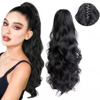 MERISIHAIR синтетический коготь, волнистый вьющийся хвост, наращивание парика, длинный пушистый парик с хвостом для женщин, одежда для косплея 40cm