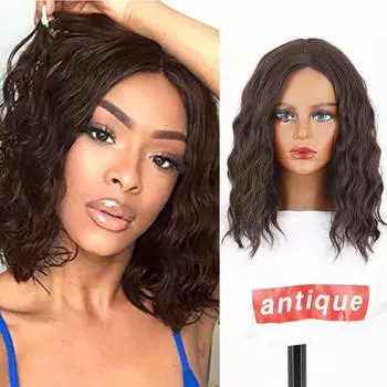MERISIHAIR синтетический парик длиной до плеч, короткие волнистые парики для женщин, омбре, коричневый, розовый, черный, серый, повседневное использование