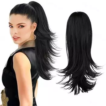 MERISIHAIR Синтетический волнистый хвост с заколками для наращивания волос, парик с конским хвостом для женщин, аксессуары для волос 35cm