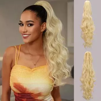 MERISIHAIR Synthetic Long Wavy Thick Drawstring Ponytail Extensions Claw Ponytails Hairpieces For Women Daily Wear 65cm