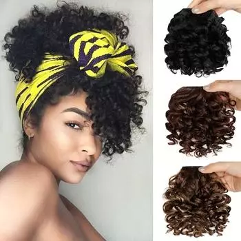 MERISIHAIR Синтетический короткий вьющийся парик на заколке с челкой, наращивание волос, натуральный парик для женщин, повседневный косплей 15cm