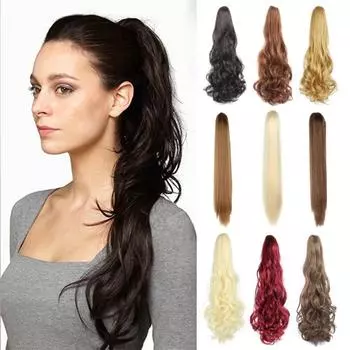 MERISIHAIR зажим для наращивания волос на конском хвосте, синтетические волосы для наращивания хвоста для женщин, накладные волосы с конским хвостом, шиньон 22inches&China