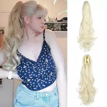 MERISIHAIR женские длинные волнистые наращивание волос синтетическое волокно коготь на хвосте для женщин повседневная одежда черный блондин шиньон 1B