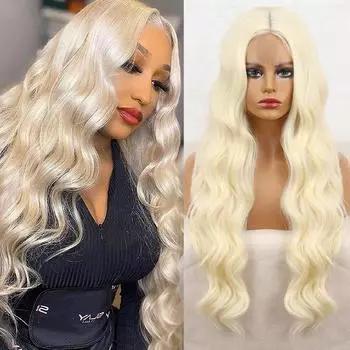 MERISIHAIR женский длинный объемный парик без челки, парик из синтетического волокна, кружевной передний парик, повседневная одежда, вечерние, черный, коричневый, красное вино Cor Natural