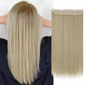 MERISIHAIR женский длинный прямой парик для наращивания волос из синтетического волокна, натуральный 5 зажимов, черный, коричневый, светлый, для повседневного использования