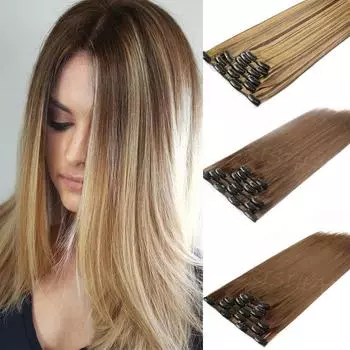 MERISIHAIR женский длинный прямой парик для наращивания волос, натуральный зажим для волос, синтетическое термостойкое волокно, шиньон для женщин 2