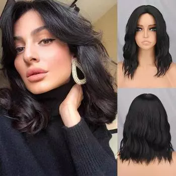 MERISIHAIR женский модный короткий волнистый парик с челкой из синтетического волокна длиной до плеч, волнистый парик для косплея, повседневная одежда D22-8B