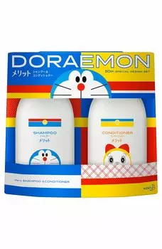 Merit Doraemon 50th Special Design Set 50th SPECIAL DESIGN Пара помповых флаконов 480 мл Кондиционер НАБОР DORAEMON (Шампунь + 480 мл) [Квазинаркотик]