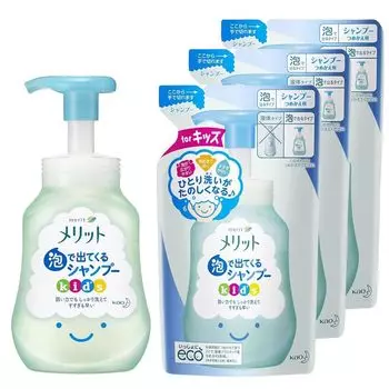 Merit Kids Foam Shampoo для детей Шампунь 300 мл 240 мл Сменный блок x 3 Детский +