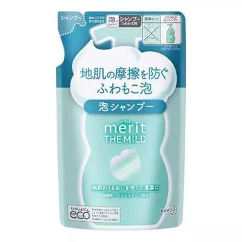 Merit the Mild Foaming Shampoo Refill (440ML) Comes out as foam from the beginning.Weakly acidic like hair and scalp.