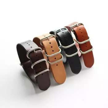 MERJUST 18 мм 20 мм 22 мм 24 мм ремешок из натуральной кожи черный, коричневый, хаки, ремешок для часов Zulu, браслет для DW Timex 18mm чёрный