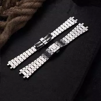 MERJUST AAA качество 316L 26 мм серебряный мужской ремешок для часов из нержавеющей стали браслет для AP ROYAL OAK ремешок с гравировкой 26mm