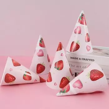 Mermaid DIY Paper Hat Farm Animal Engineering Vehicle Birthday Party Decor Kids Baby Shower Party Supplies Strawberry Hat