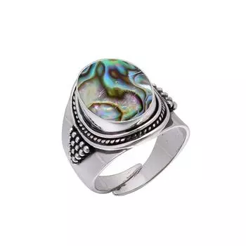 Mermaid Dream Abalone Shell - Australia 925 Sterling Silver Ring V5619, Green And Blue Ring, Oval Ring, Valentin s Day Gift, Gift For Her, Birthday Gi
