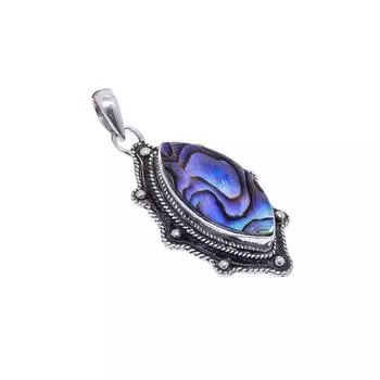 Mermaid Dream Abalone Shell - Australia 925 Sterling Silver Pendant V9040, Green And Blue Pendant, Marquish Pendant, Valentin s Day Gift, Gift For Her