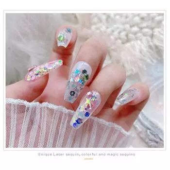 Mermaid Nail Sequins Laser Ultra-thin Sparkling Fashion Nail Art Gradient Sequins New Love Multi-function Easy To Use Glitter