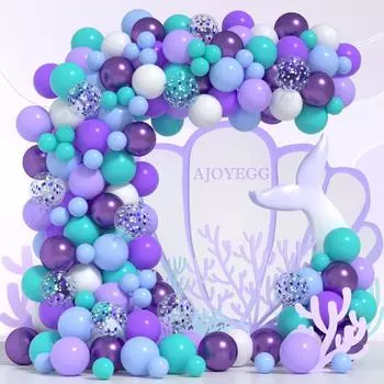 Mermaid Party Supplies Balloon Garland Arch Kit 1st Birthday Party Decor Kids Wedding Mermaid Tail Ballon Baby Shower Globos Other