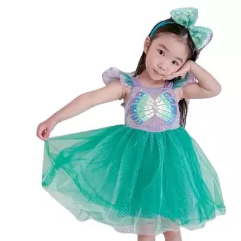Mermaid Princess Dress for Children Girls Cute Disney Dress Princess Halloween Costume Birthday Present Grandchild Birthday Ariel Little Mermaid